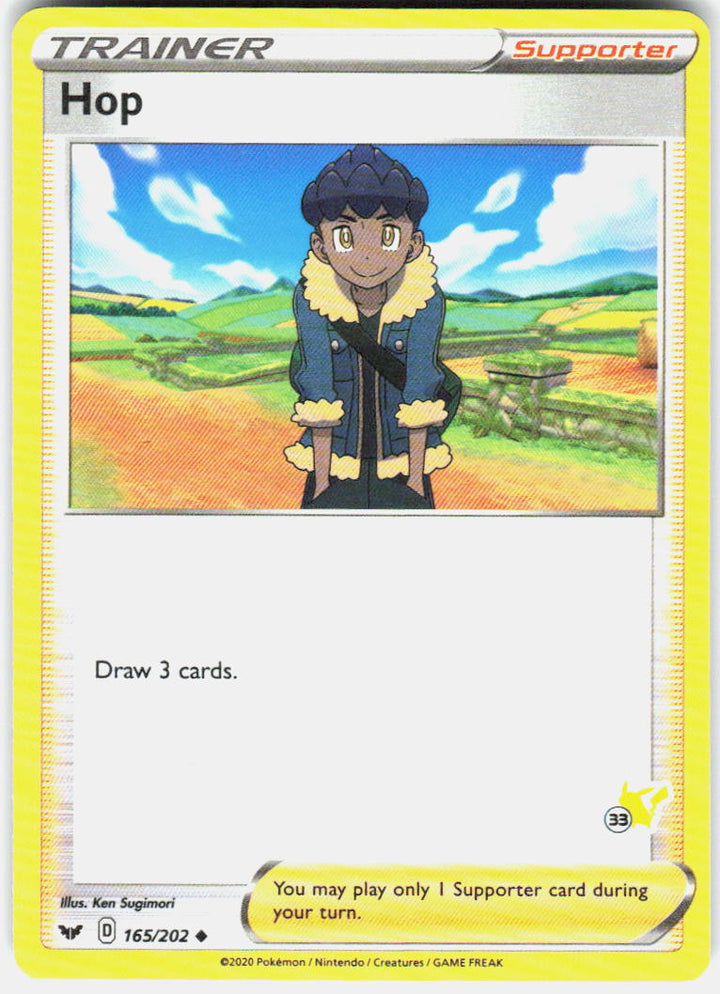 Hop Pokemon SWSH01: Sword & Shield Base Set 165/202 NM