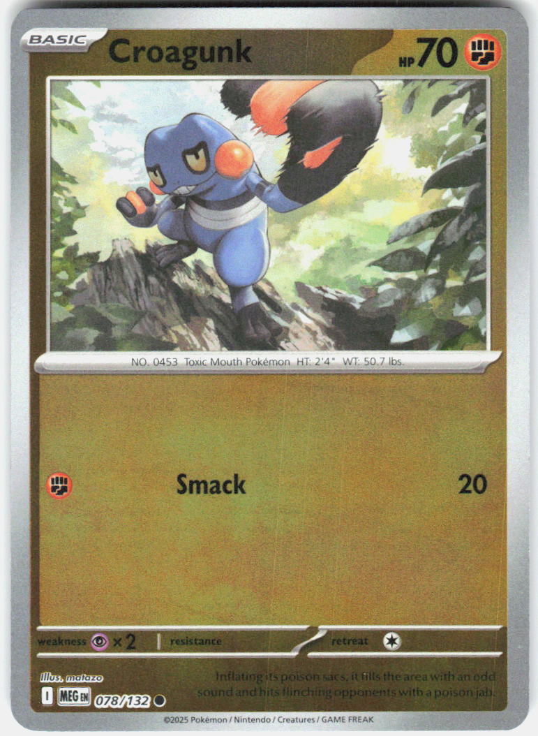 Croagunk Reverse Holo Common ME01 Mega Evolution 078/132 NM